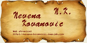 Nevena Kovanović vizit kartica